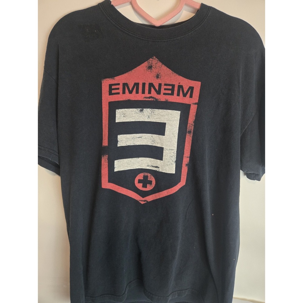 Vintage Y2k Eminem E Logo T-shirt Sz Med Slim Shady Marshall Mathers Rap Hip Hop
